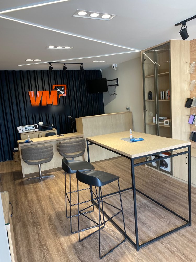 Balcão de atendimento da loja VM